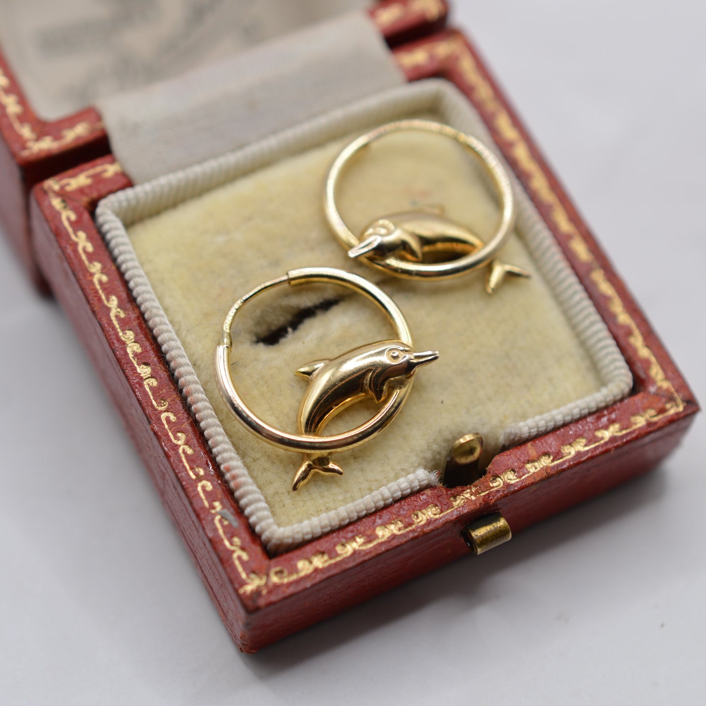 9ct Gold Dolphin Hoop Earrings