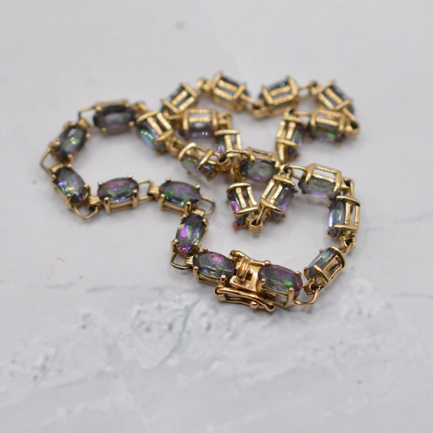 9ct Gold Mystic Topaz Tennis Bracelet (7”)