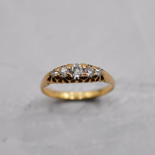 Antique 18ct Gold Diamond Five-Stone Ring (0.40ct)