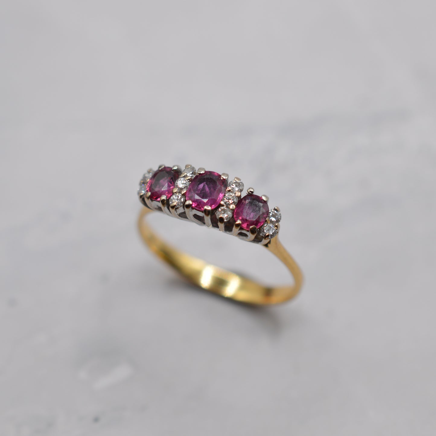 1980s 18ct Gold Ruby & Diamond Ring