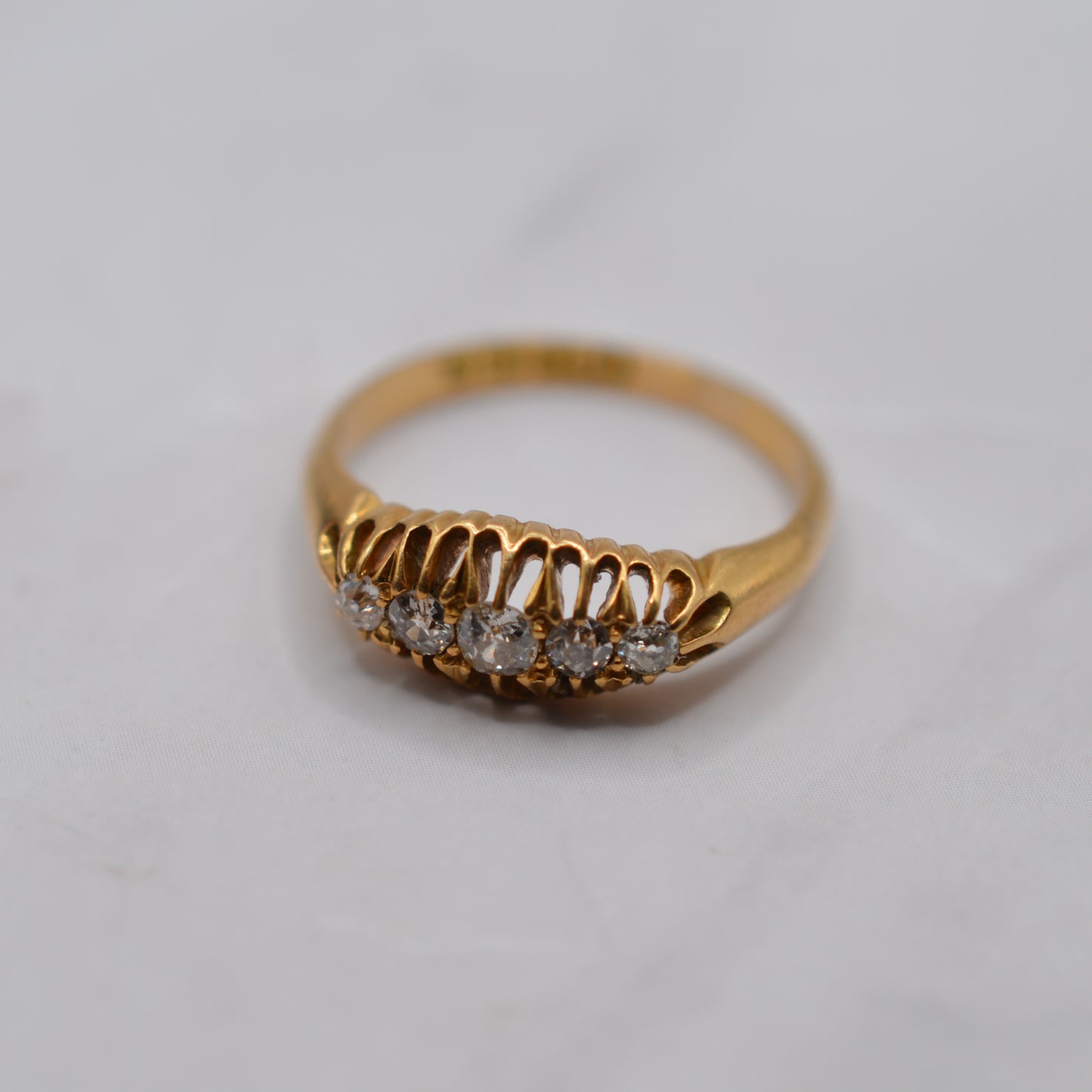 Antique Edwardian 1905 18ct Gold Diamond Five-Stone Ring