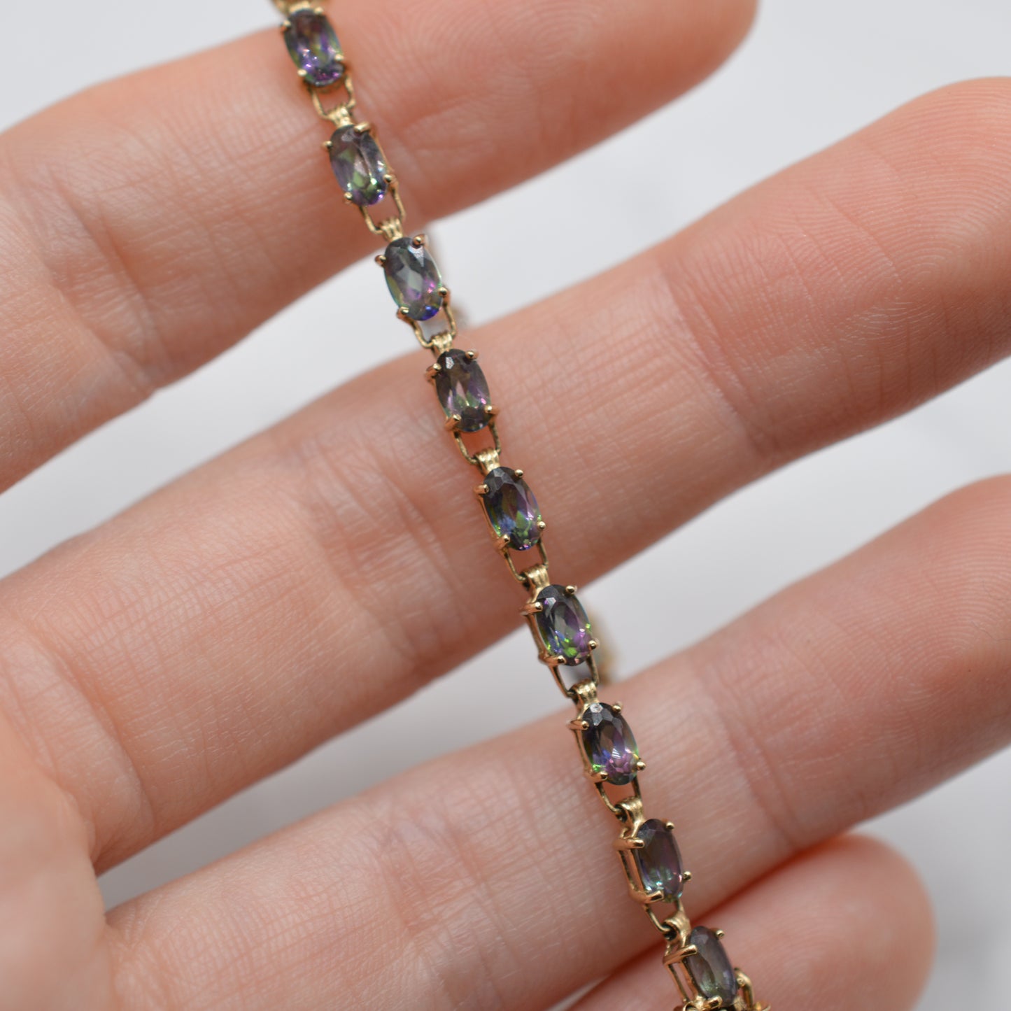 9ct Gold Mystic Topaz Tennis Bracelet (7”)