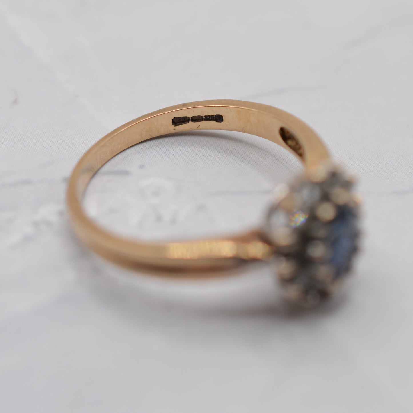 9ct Gold Sapphire & Diamond Cluster Ring