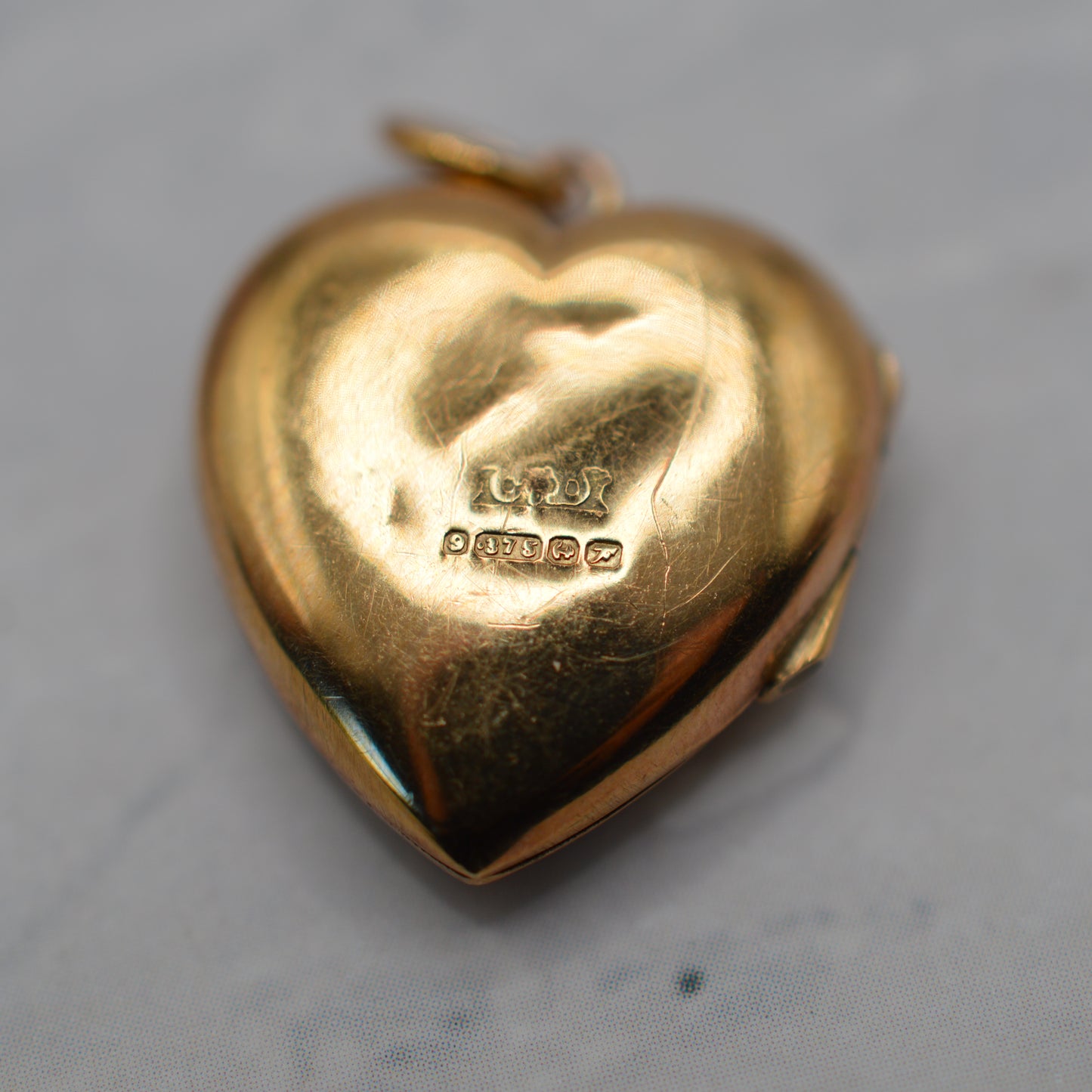 1955 Vintage 9ct Gold Heart Locket Pendant