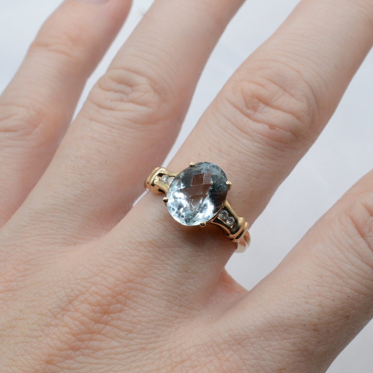 9ct Gold Topaz & Diamond Dress Ring