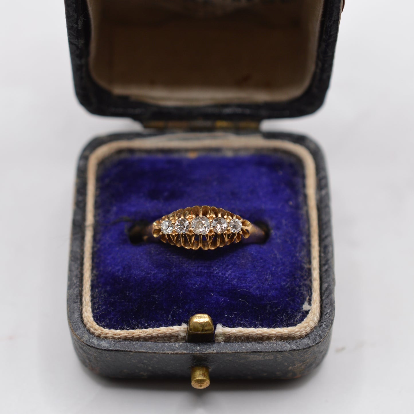 Antique Edwardian 1905 18ct Gold Diamond Five-Stone Ring