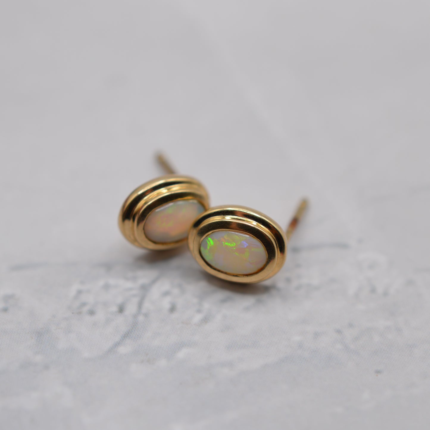 9ct Gold Opal Stud Earrings