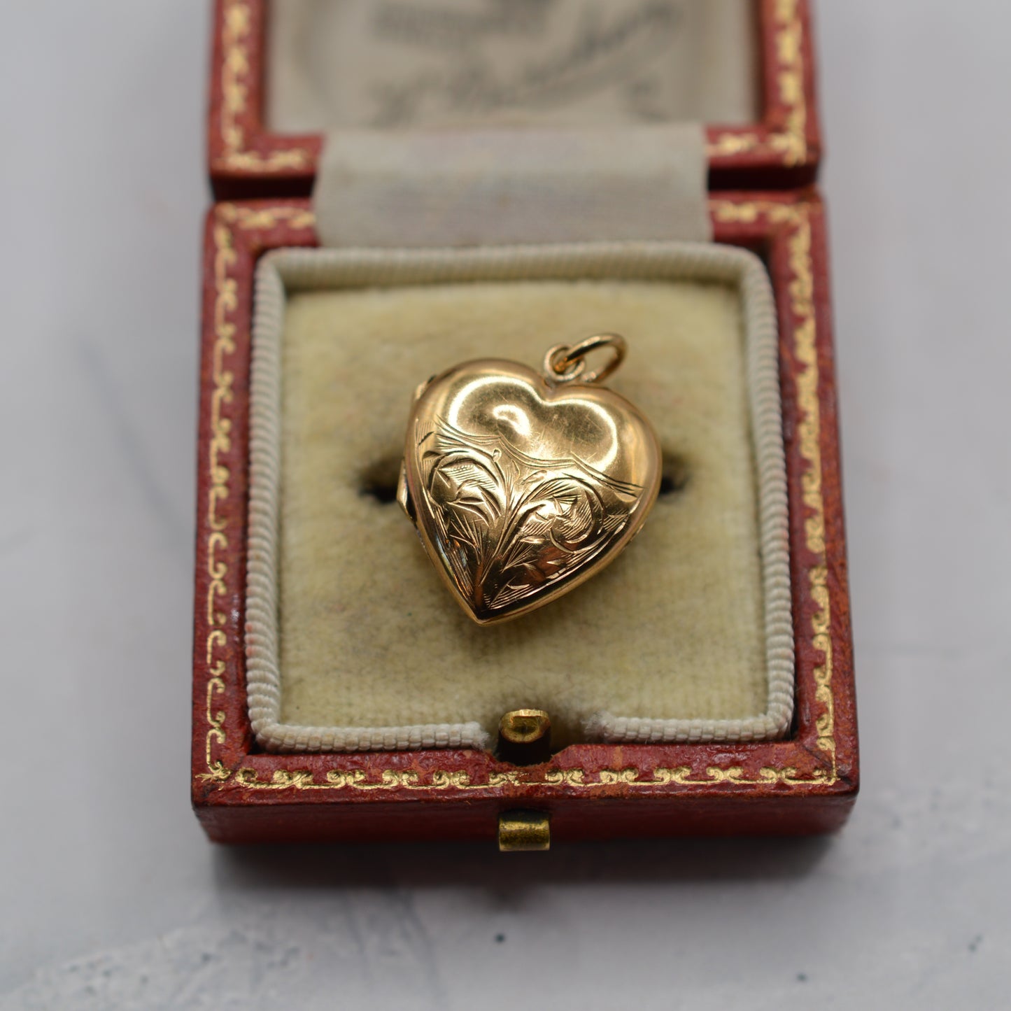 1955 Vintage 9ct Gold Heart Locket Pendant
