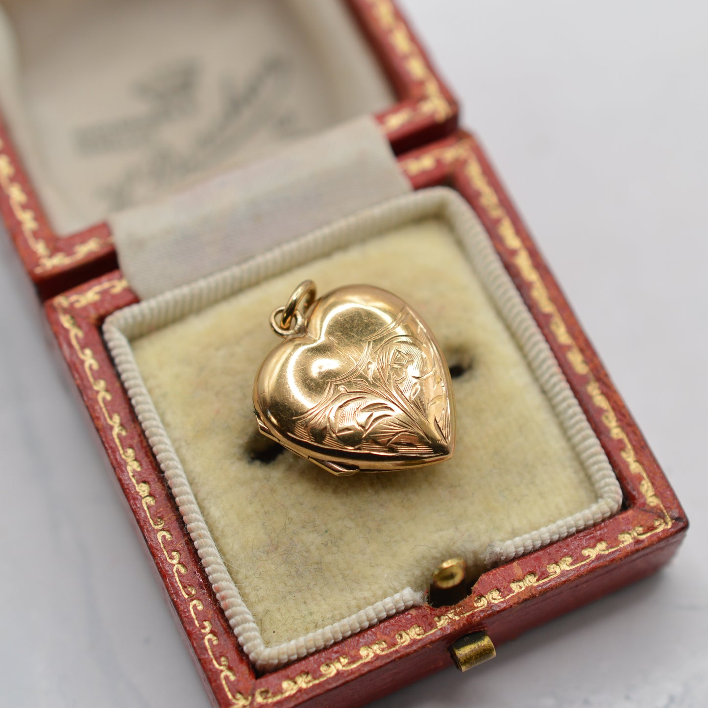 1955 Vintage 9ct Gold Heart Locket Pendant