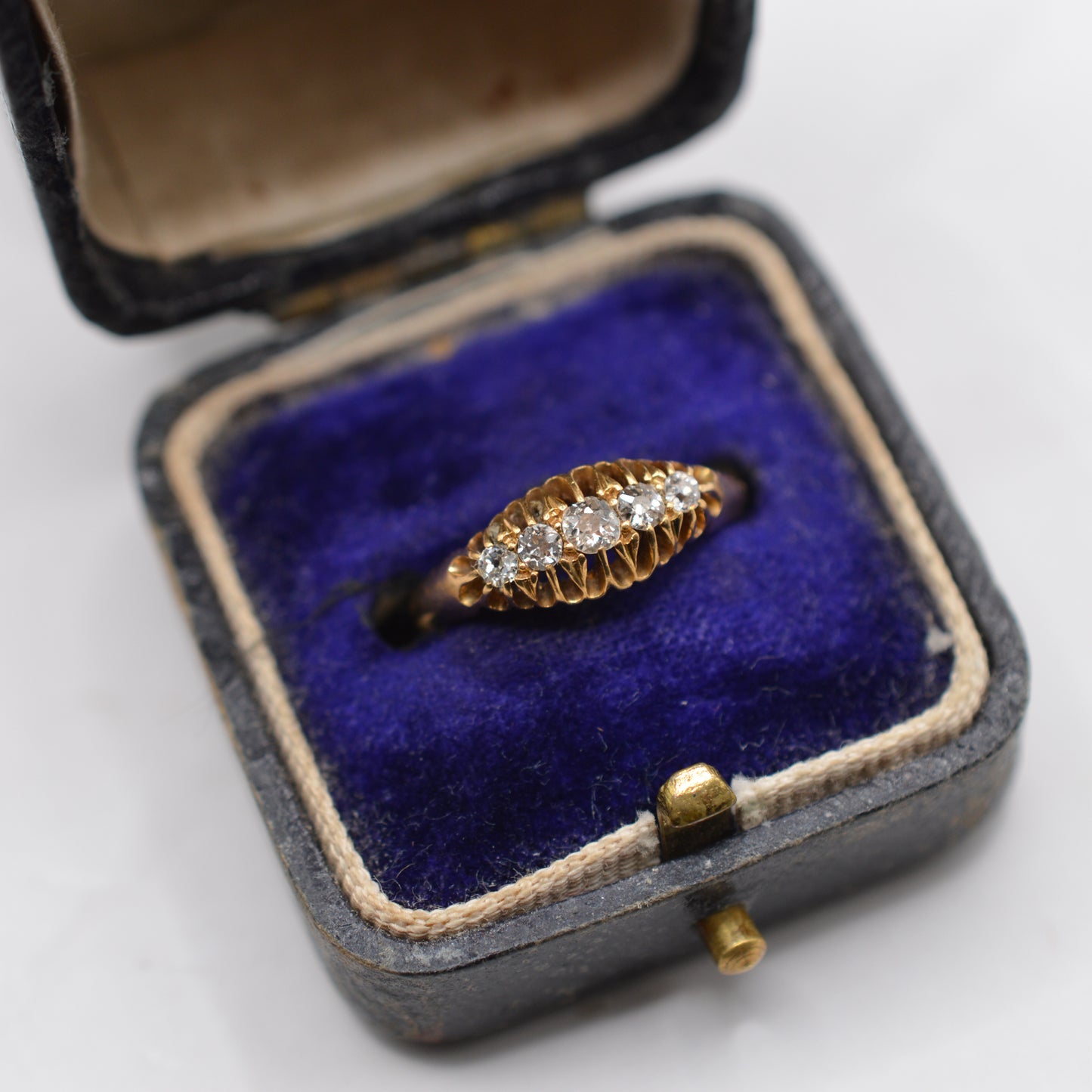 Antique Edwardian 1905 18ct Gold Diamond Five-Stone Ring