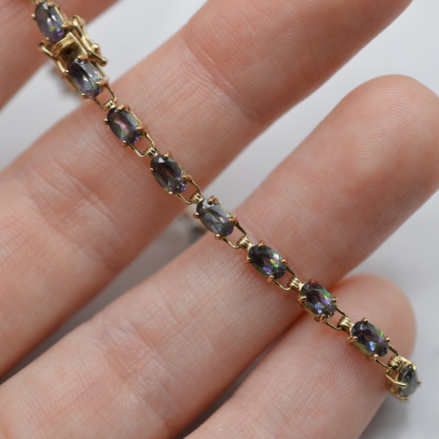 9ct Gold Mystic Topaz Tennis Bracelet (7”)