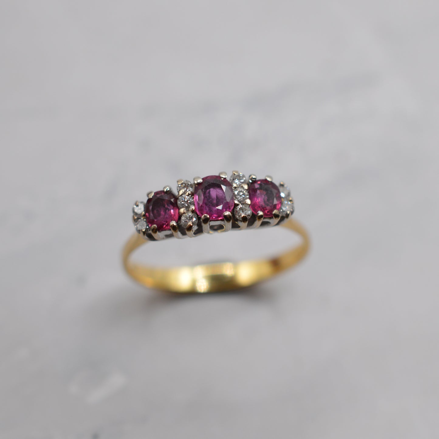 1980s 18ct Gold Ruby & Diamond Ring