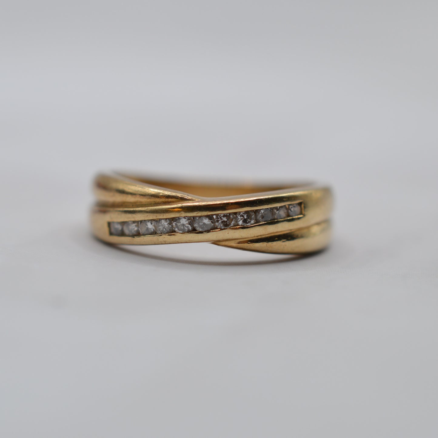 9ct Gold Diamond Crossover Ring