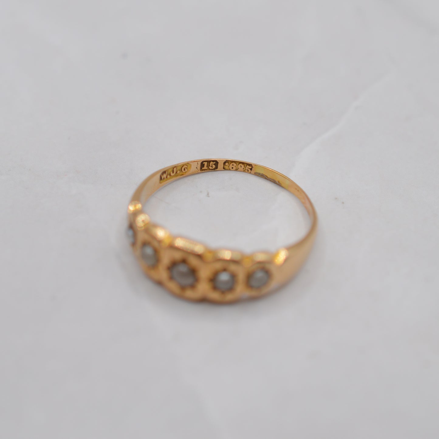 Antique Victorian 15ct Gold Pearl Five-Stone Ring