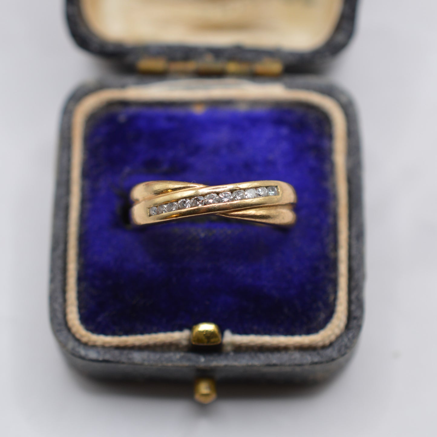 9ct Gold Diamond Crossover Ring