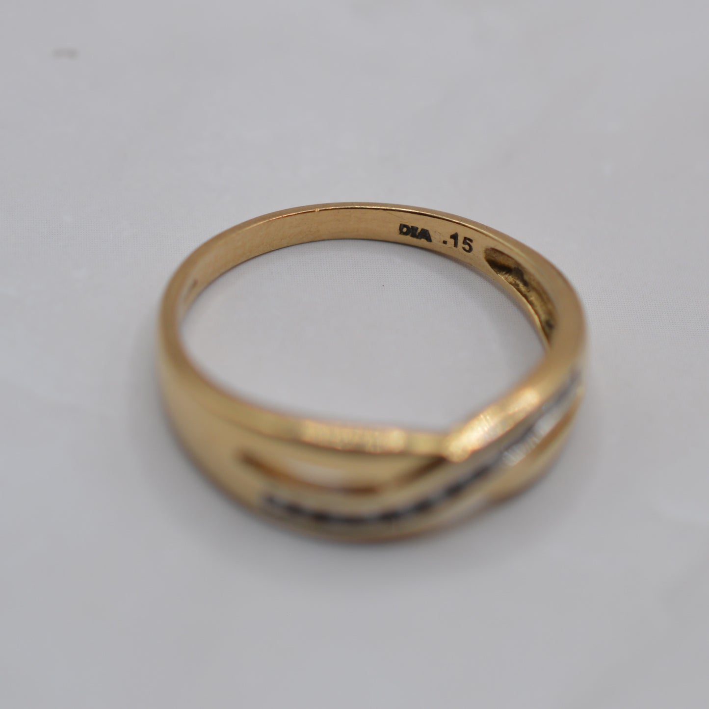 9ct Gold Diamond Crossover Ring