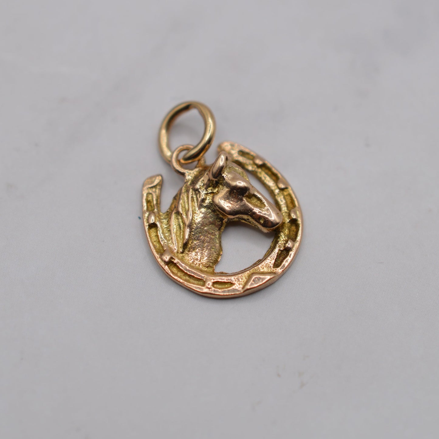 1960s Vintage 9ct Gold Horse & Horseshoe Charm/Pendant