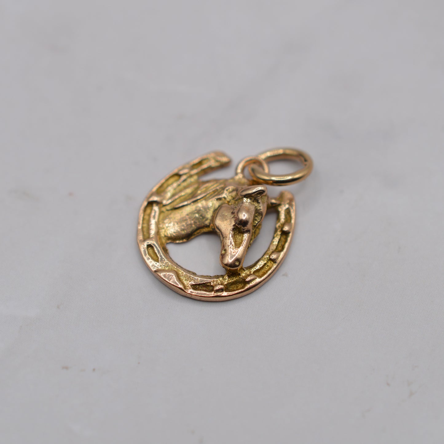 1960s Vintage 9ct Gold Horse & Horseshoe Charm/Pendant