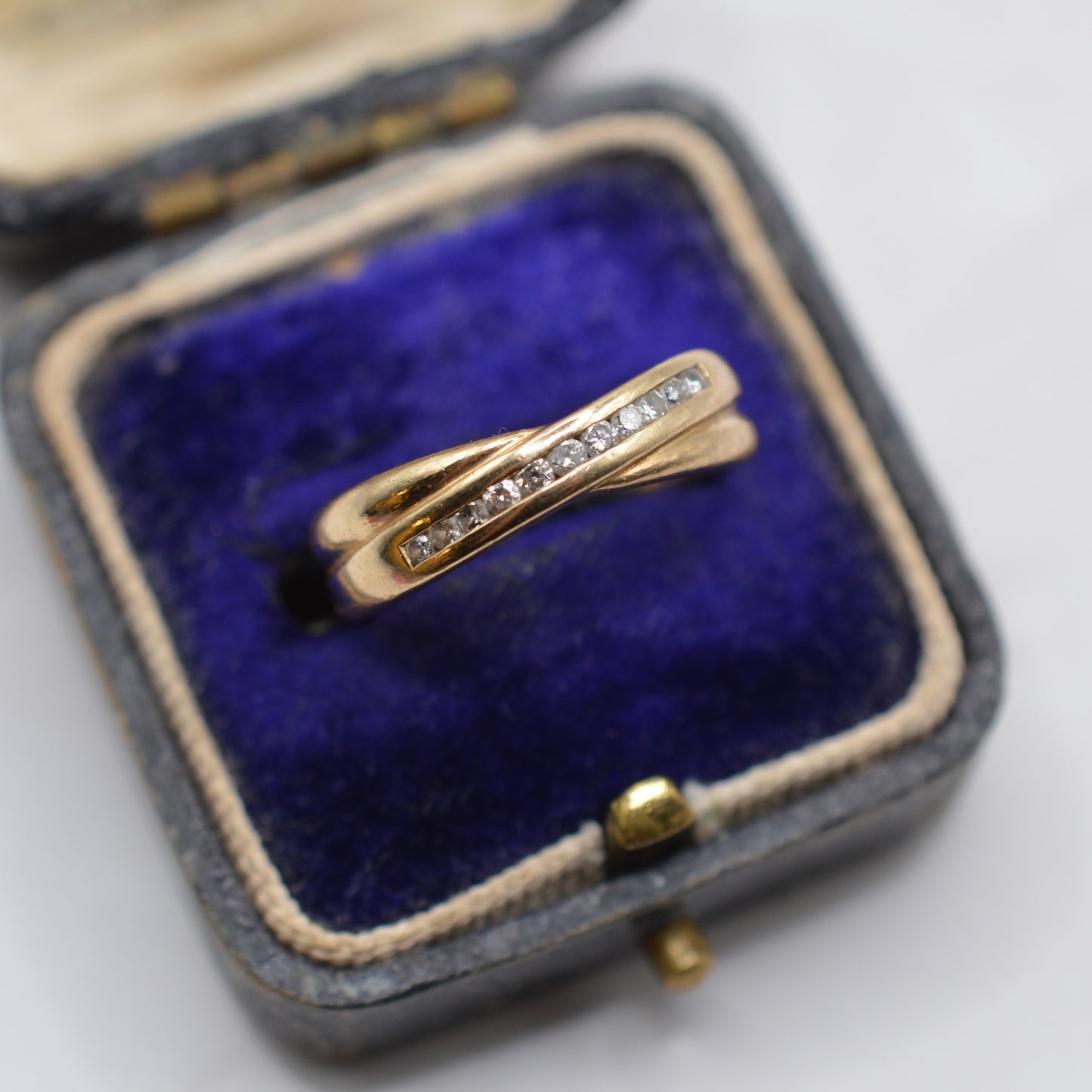 9ct Gold Diamond Crossover Ring