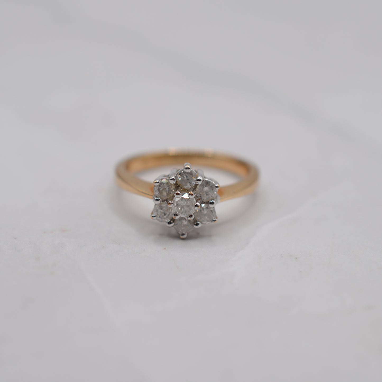 9ct Gold 0.50ct Diamond Floral Cluster Ring