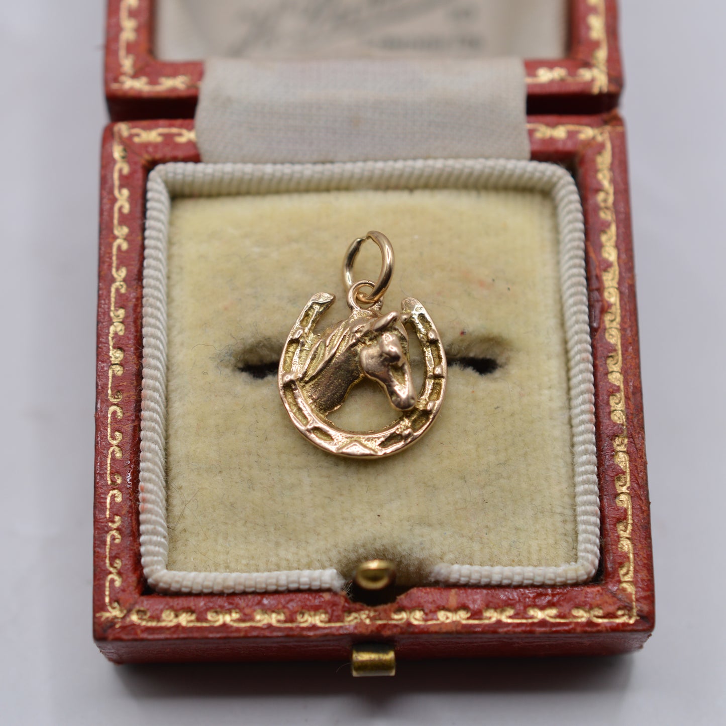1960s Vintage 9ct Gold Horse & Horseshoe Charm/Pendant