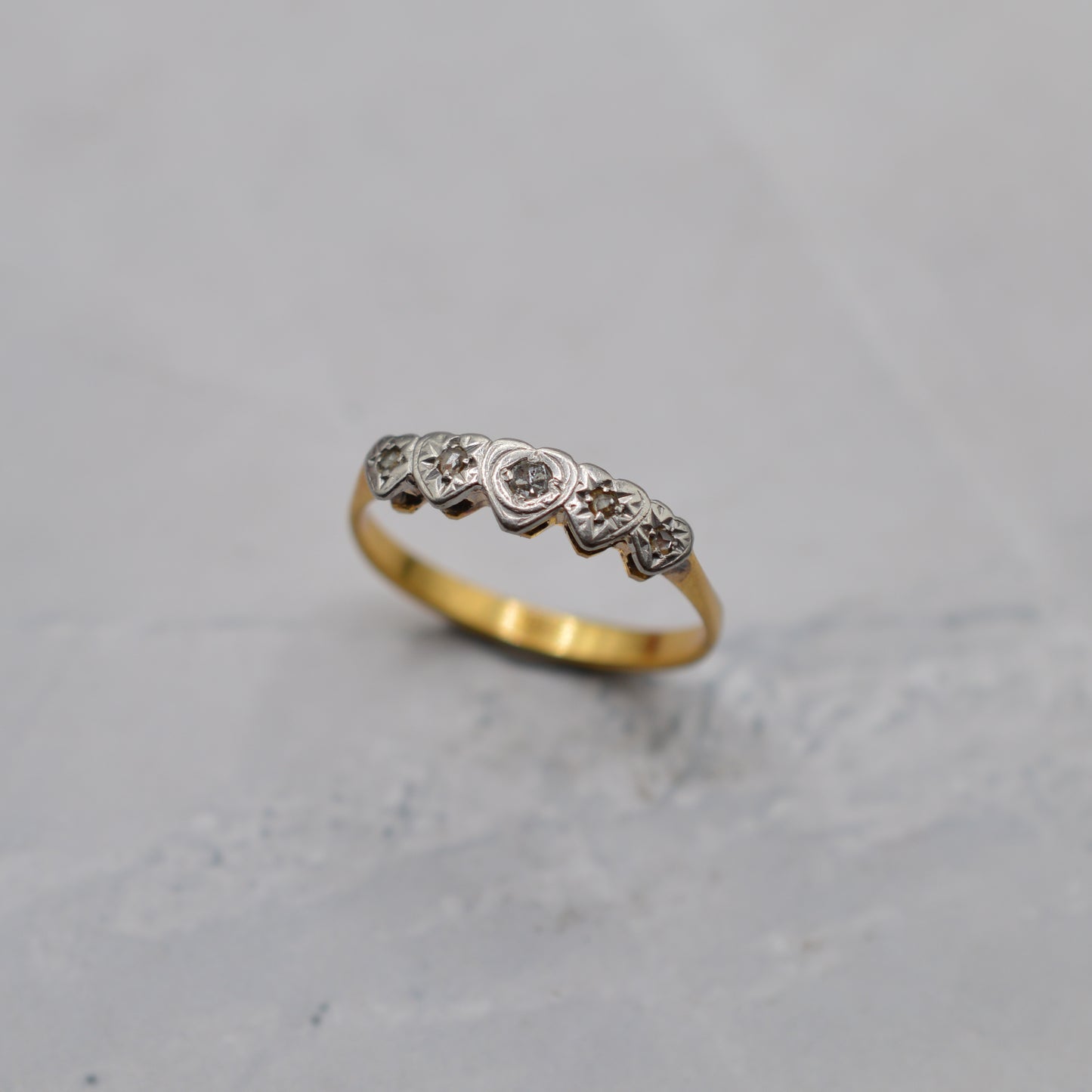 Antique 18ct Gold Diamond Heart Ring