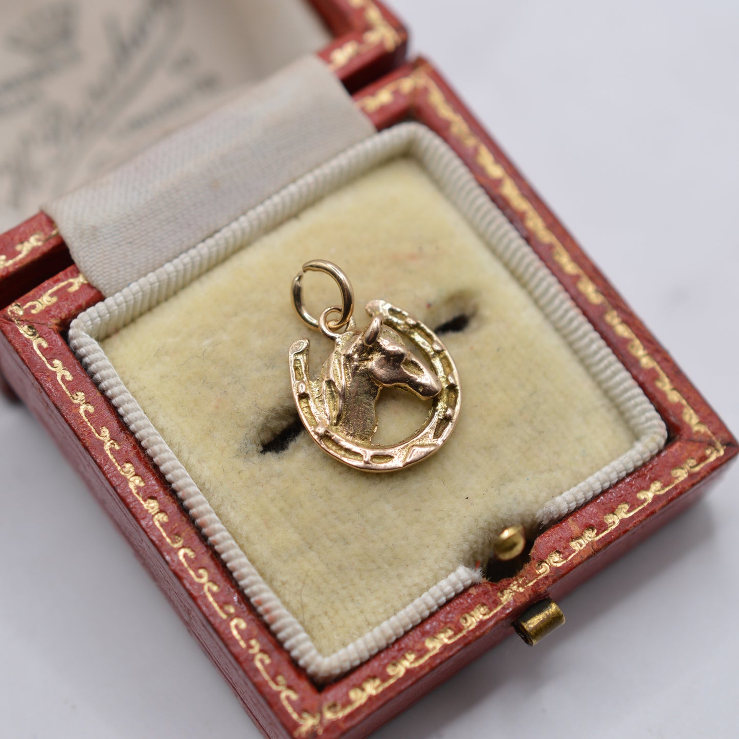 1960s Vintage 9ct Gold Horse & Horseshoe Charm/Pendant
