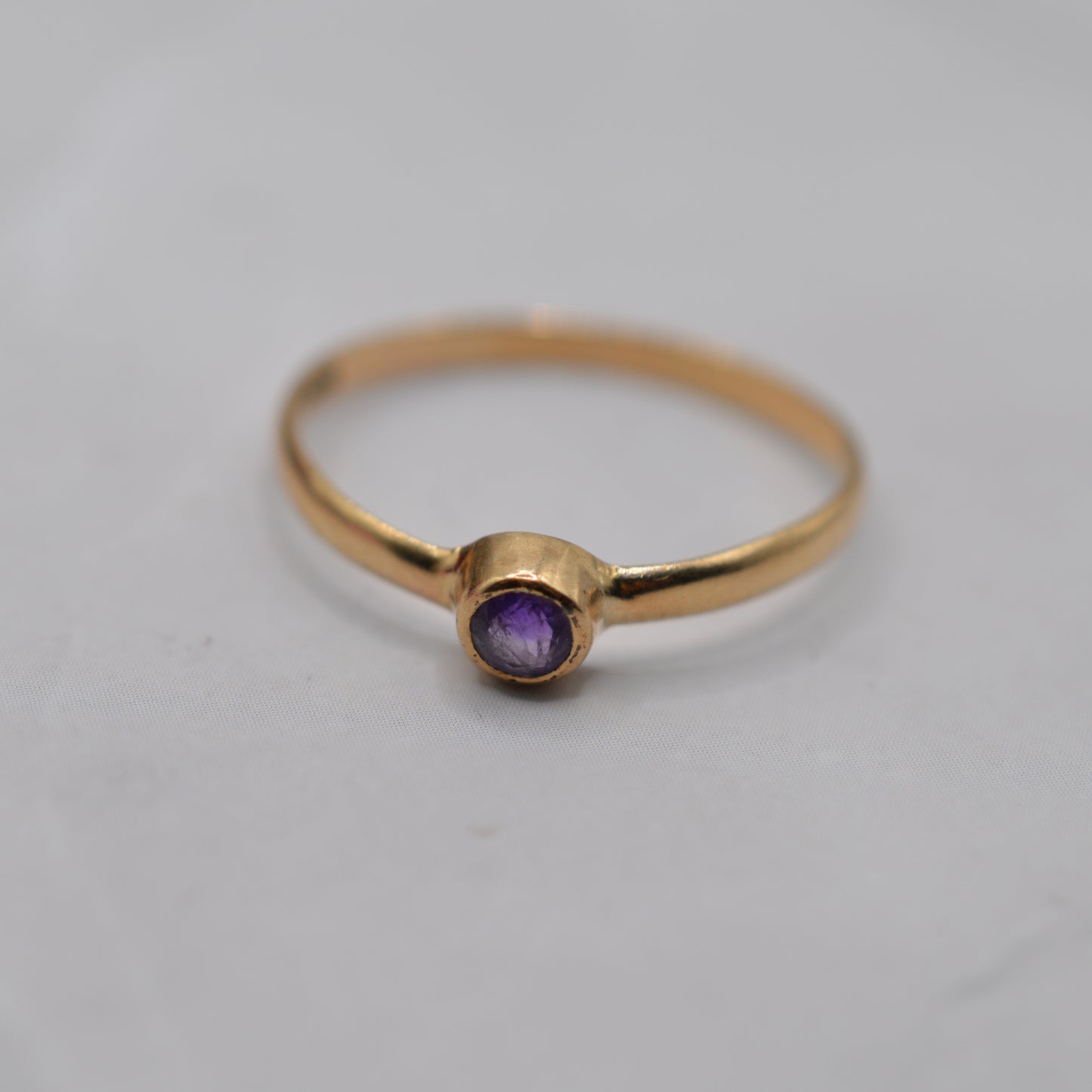 1980s 9ct Gold Amethyst Bezel-Set Ring