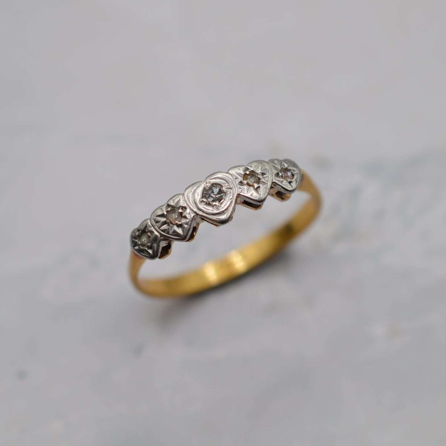 Antique 18ct Gold Diamond Heart Ring