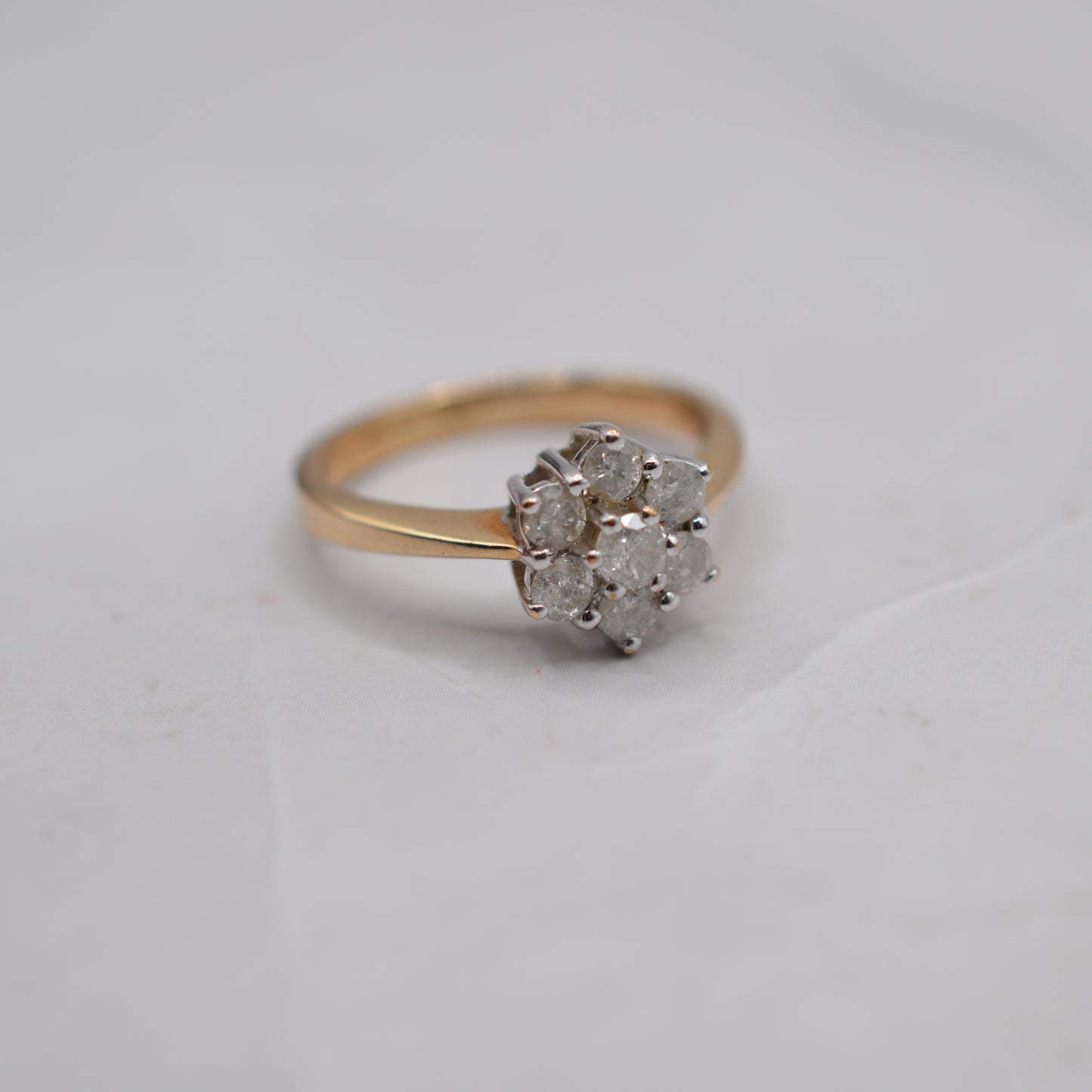 9ct Gold 0.50ct Diamond Floral Cluster Ring