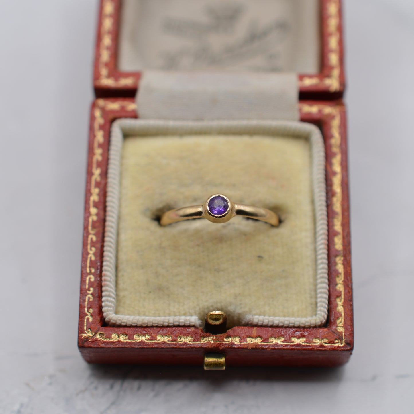 1980s 9ct Gold Amethyst Bezel-Set Ring
