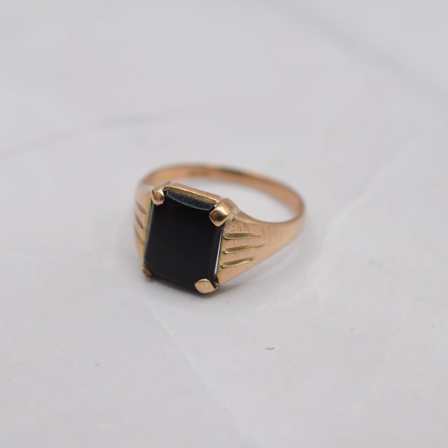 1960s Vintage 9ct Gold Onyx Signet Ring