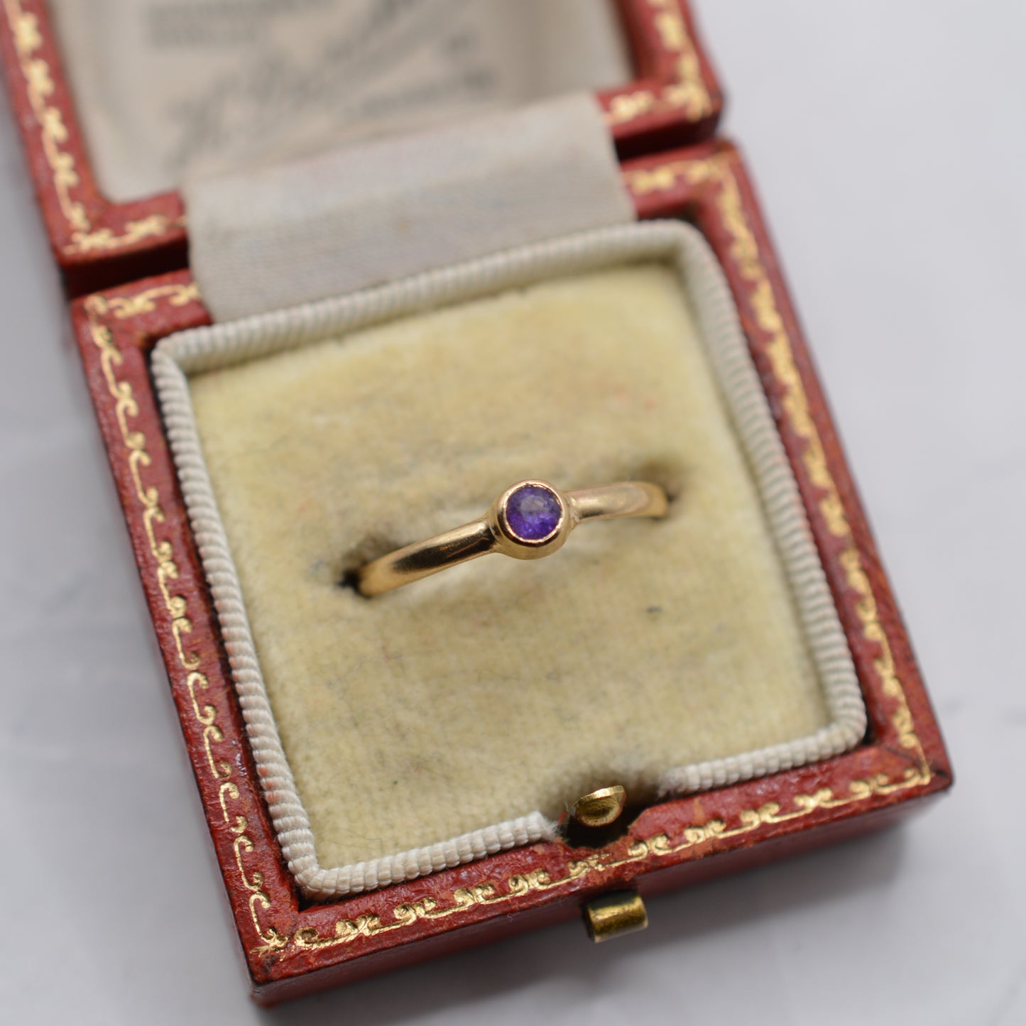 1980s 9ct Gold Amethyst Bezel-Set Ring