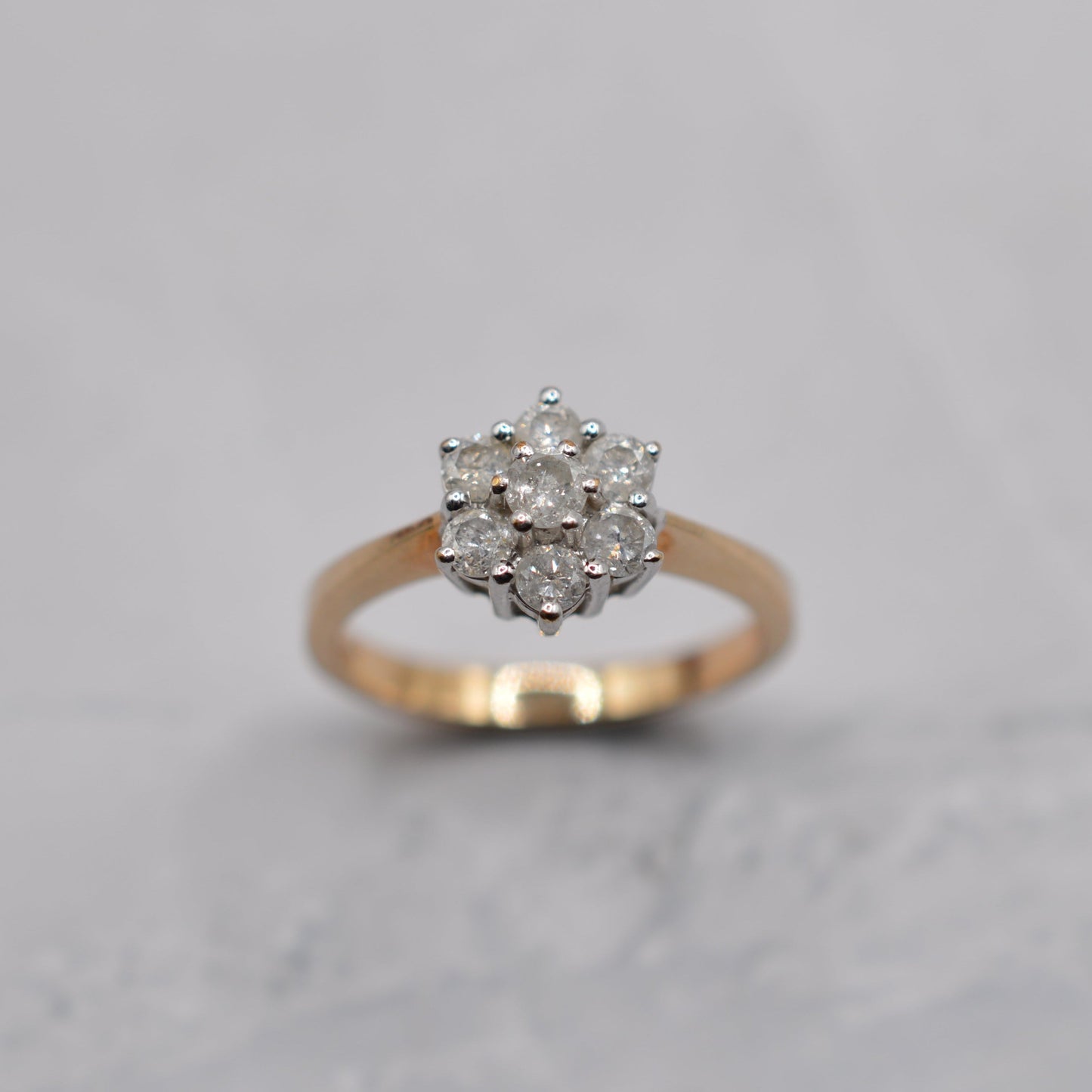 9ct Gold 0.50ct Diamond Floral Cluster Ring