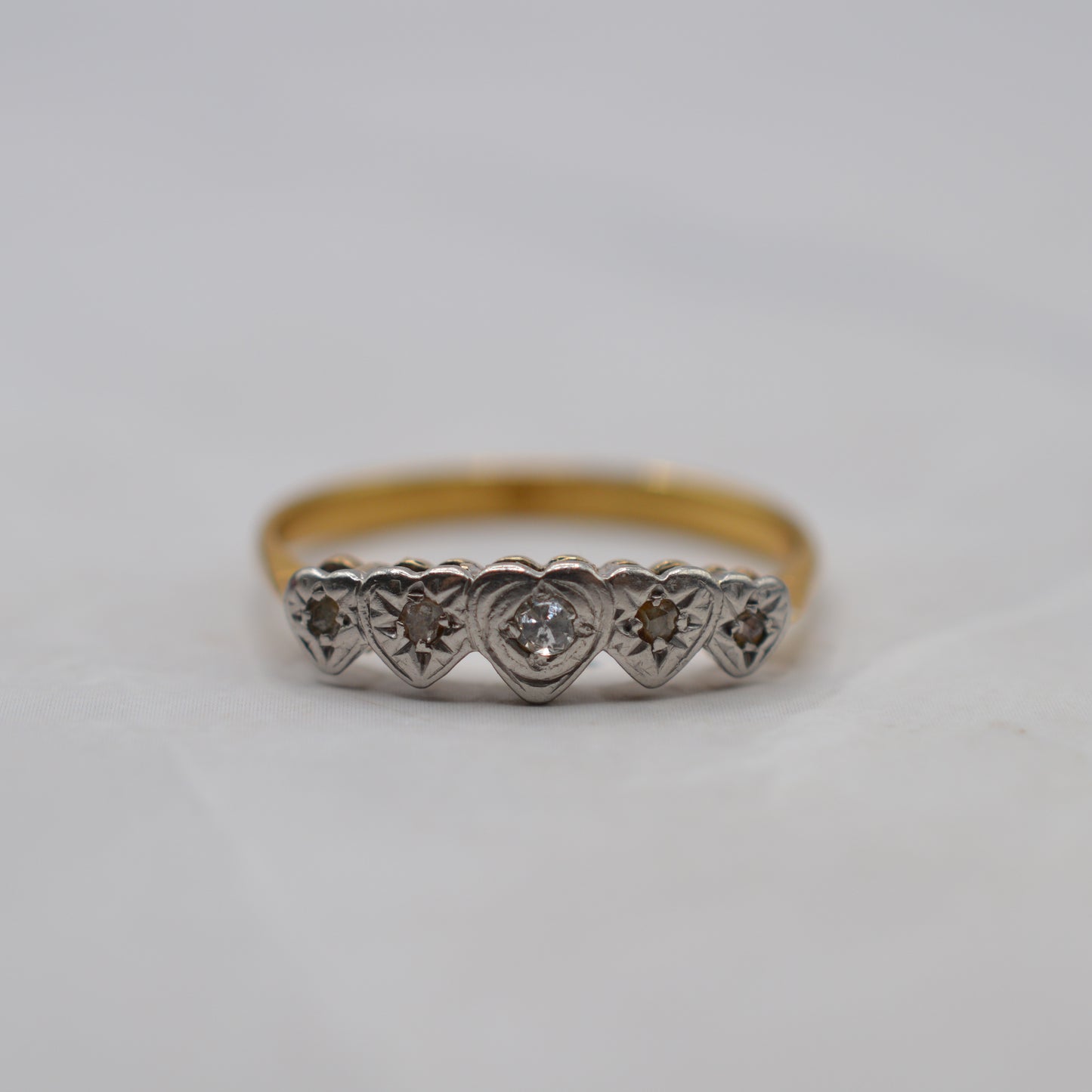 Antique 18ct Gold Diamond Heart Ring