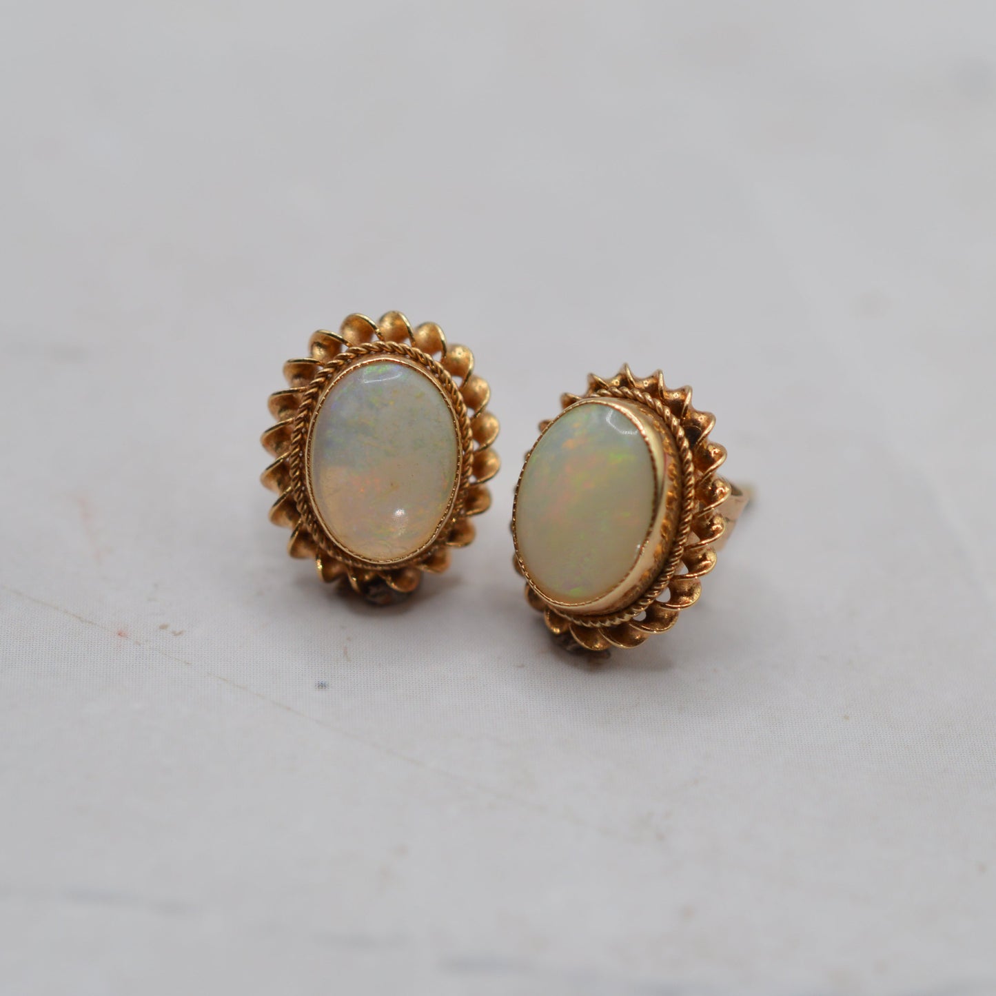 Vintage 9ct Gold Opal Stud Earrings