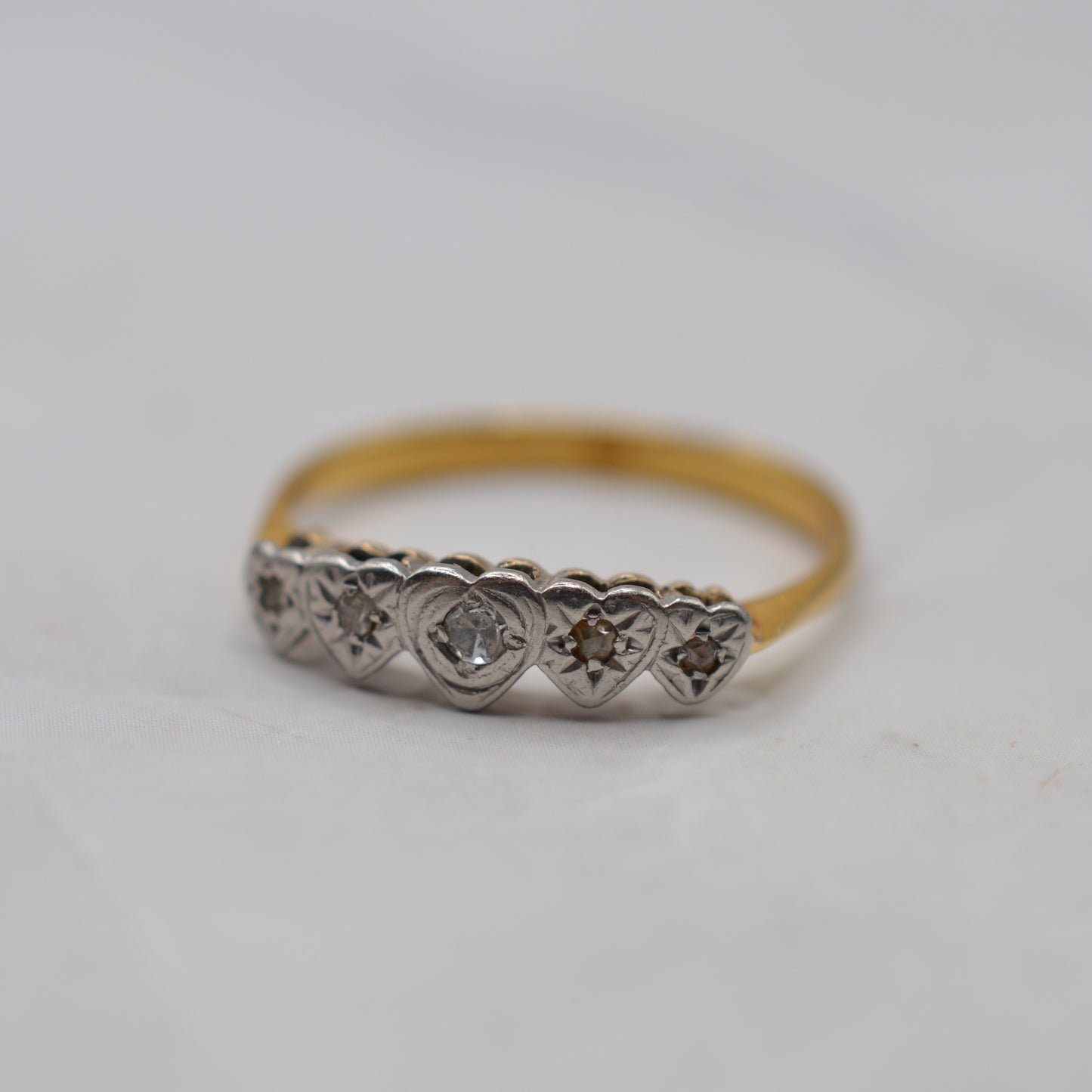 Antique 18ct Gold Diamond Heart Ring