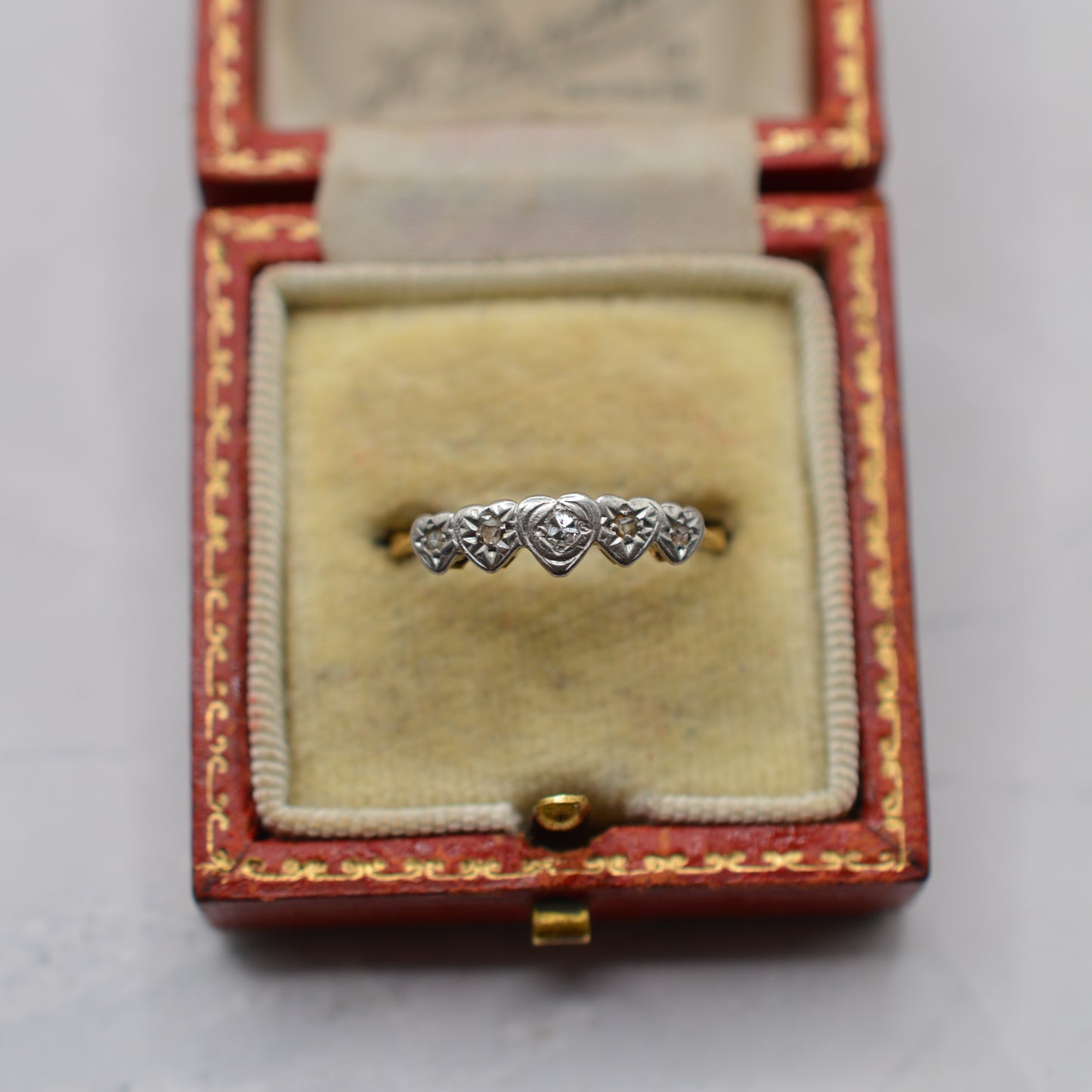 Antique 18ct Gold Diamond Heart Ring