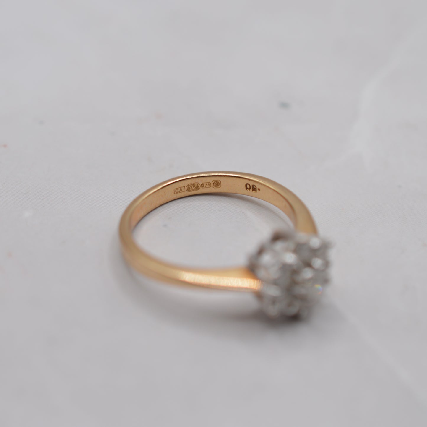 9ct Gold 0.50ct Diamond Floral Cluster Ring