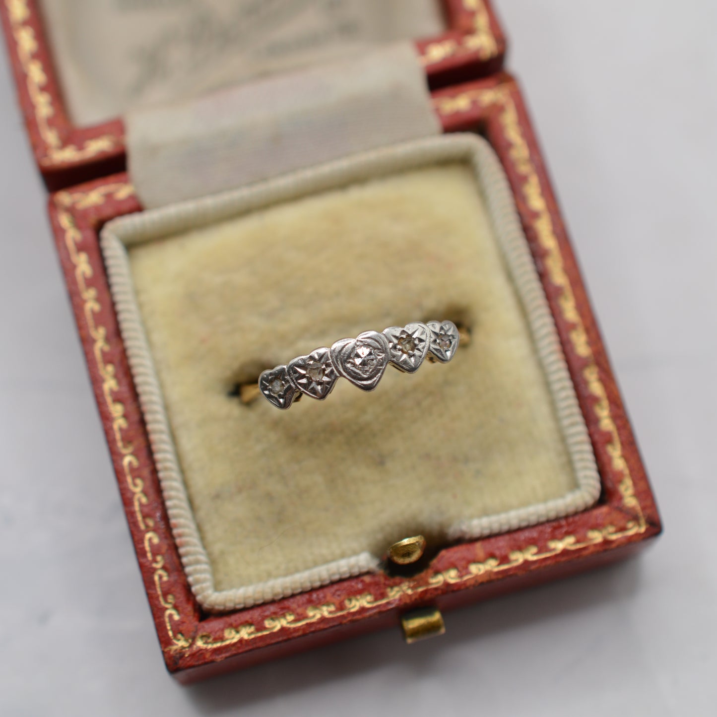 Antique 18ct Gold Diamond Heart Ring