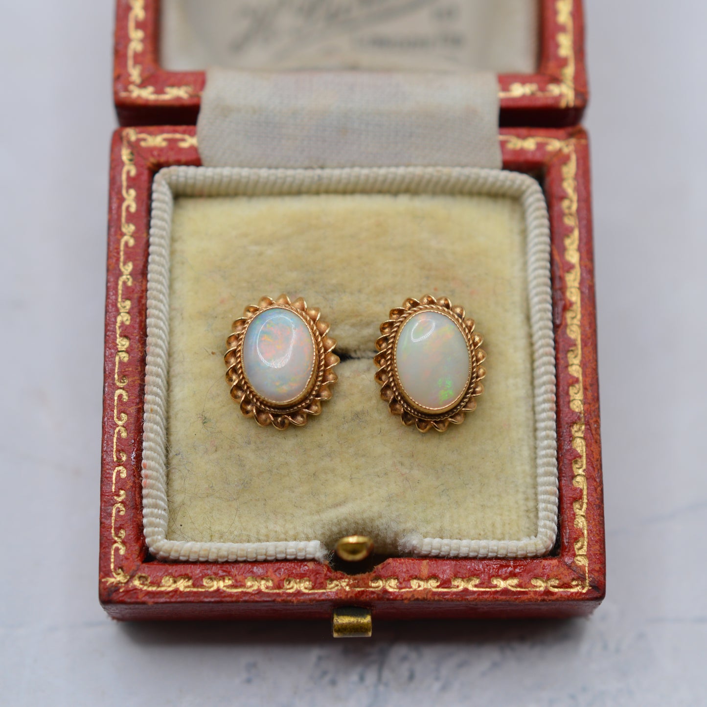 Vintage 9ct Gold Opal Stud Earrings