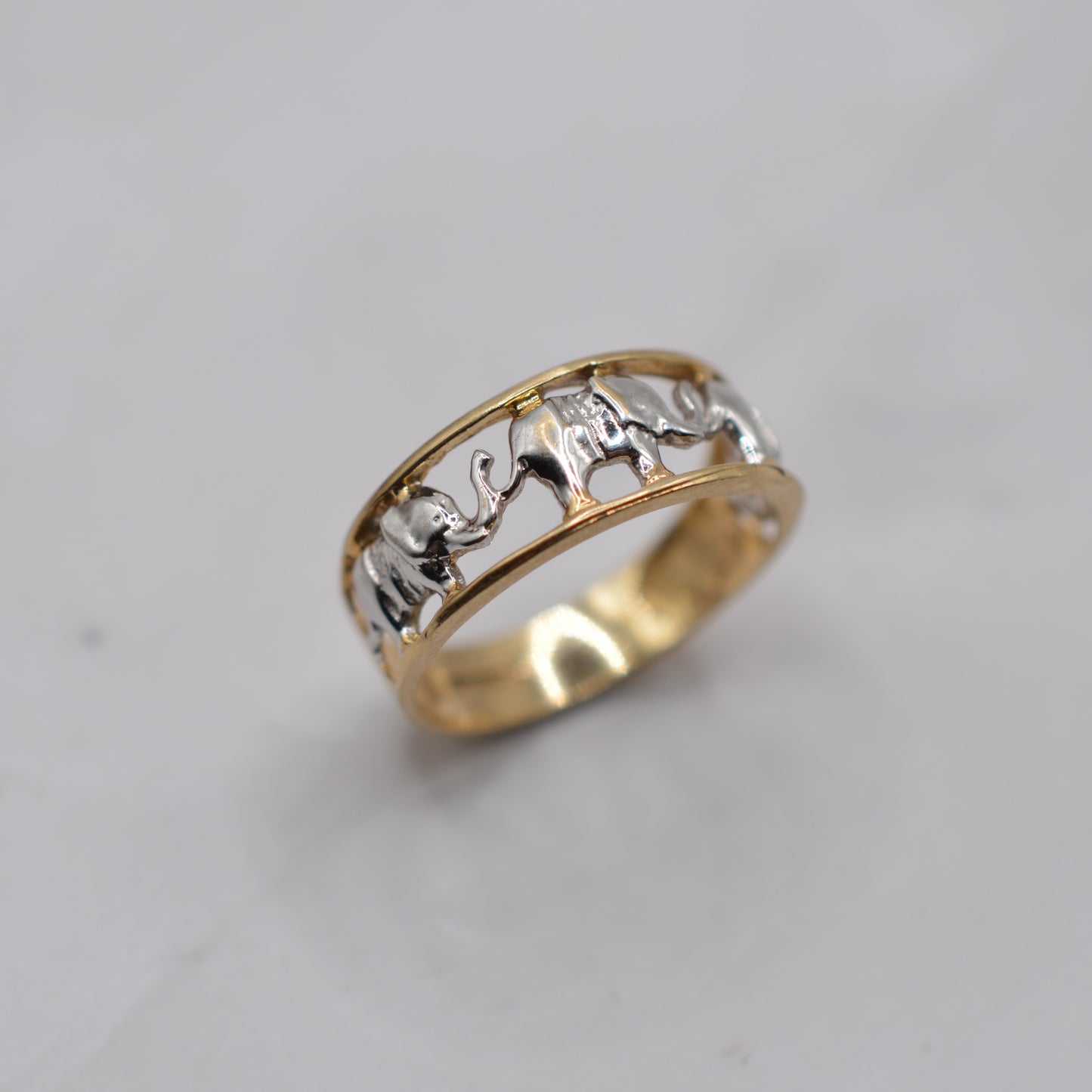 1990s 9ct Gold Elephant Ring