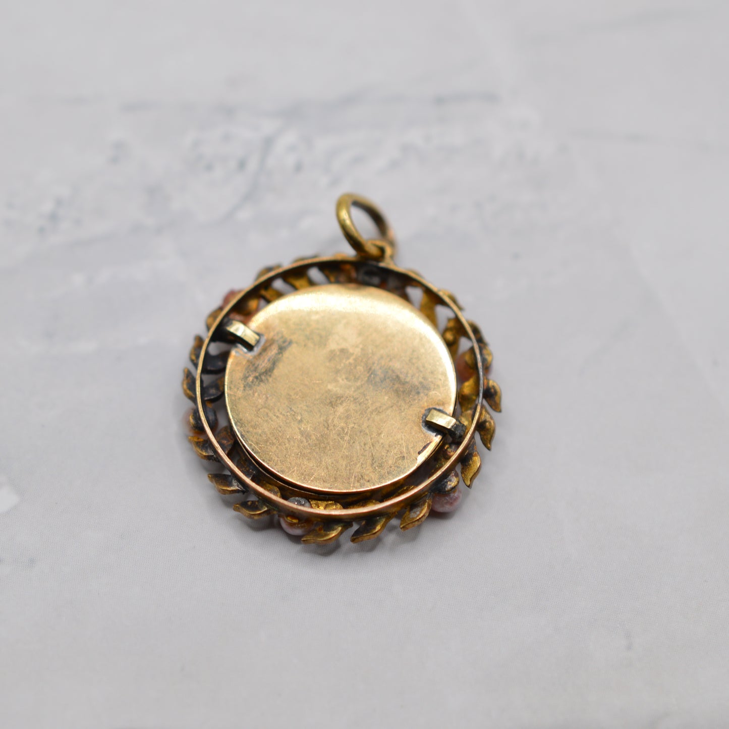 Antique 19th Century Enamel Portait & Pearl Pendant