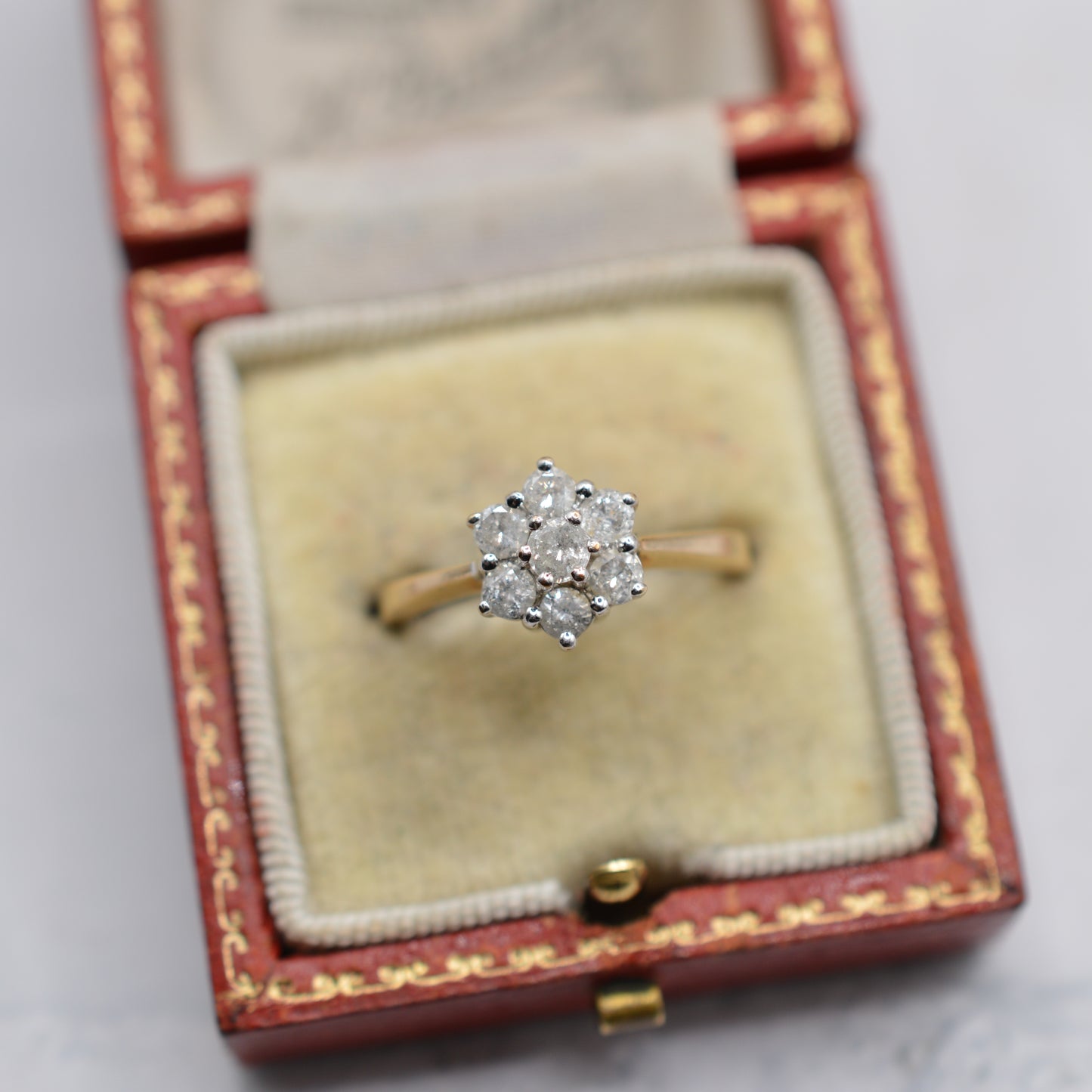 9ct Gold 0.50ct Diamond Floral Cluster Ring