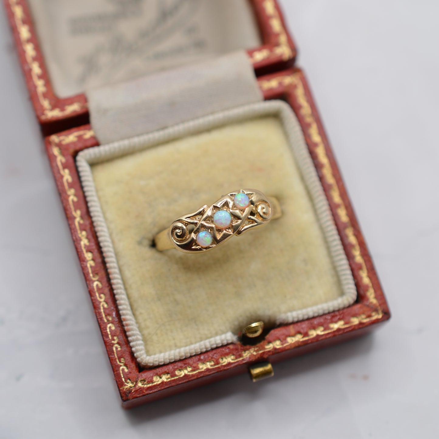 9ct Gold Opal Trilogy Ring