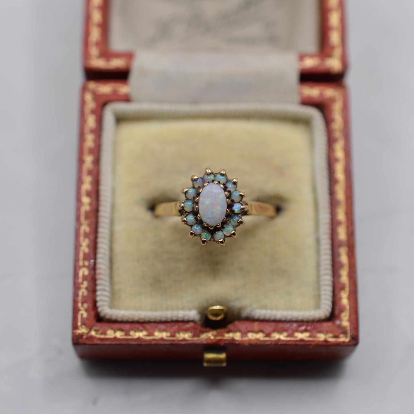 1980s 9ct Gold Opal Cluster Ring