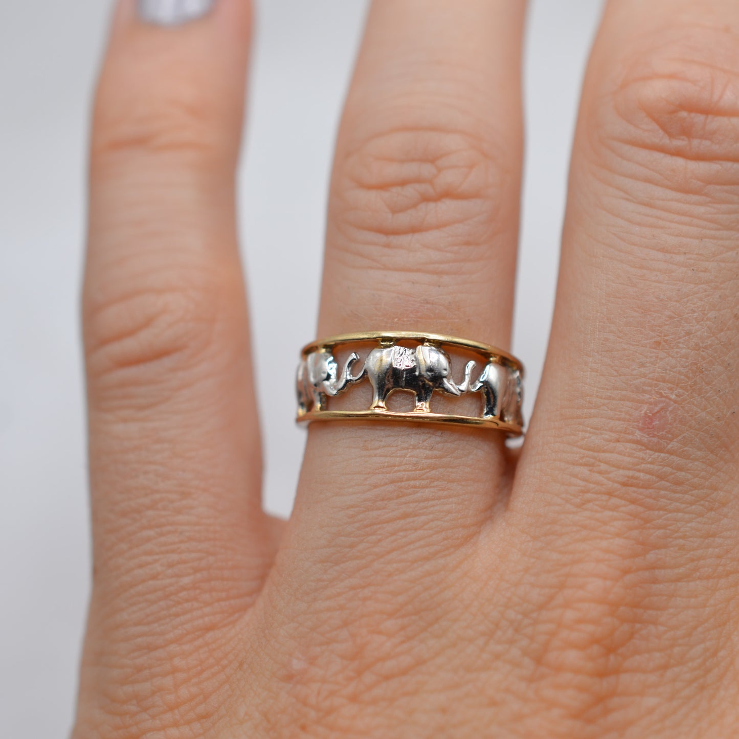 1990s 9ct Gold Elephant Ring