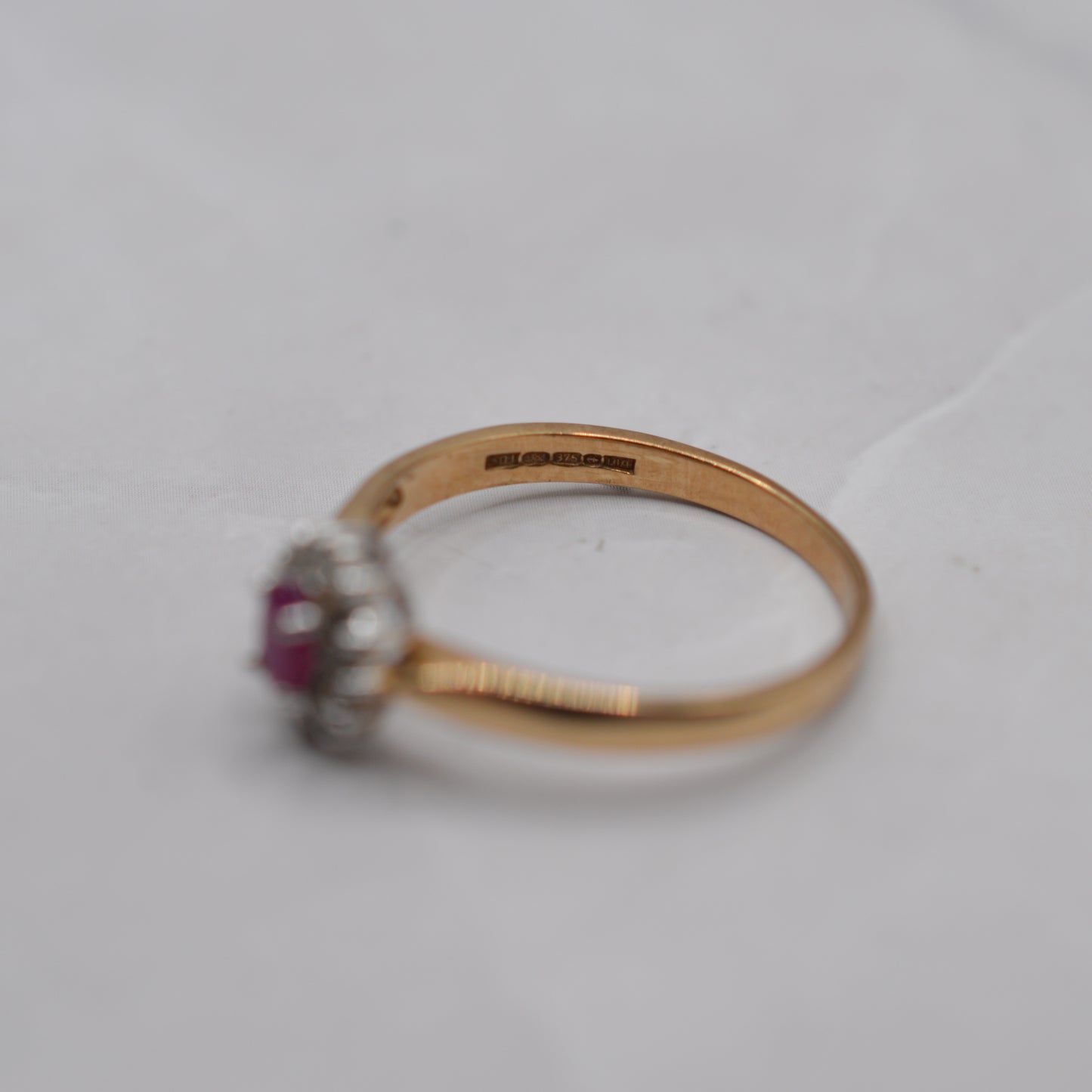 9ct Gold Ruby & Diamond Cluster Ring
