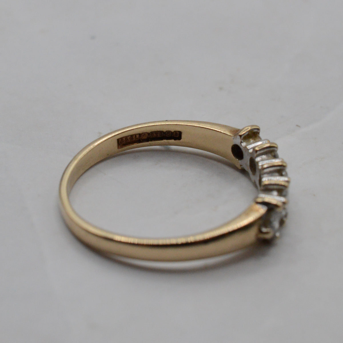 1970s Vintage 9ct Gold 0.45ct Diamond Five-Stone Ring