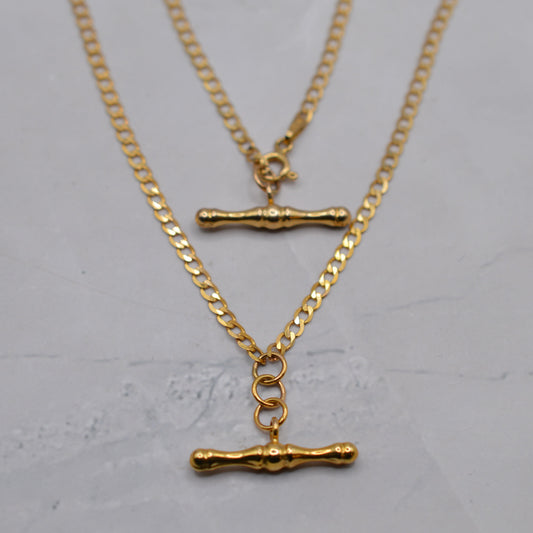 9ct Gold T-Bar Necklace and Bracelet Set